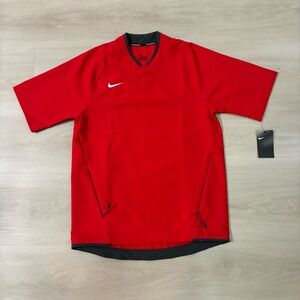 Nike Men's Baseball Batting Short Sleeve Pullover Jacket Red SMALL AH9610-657